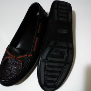 Gucci Leather Ribbon Bow Drivers Loafers